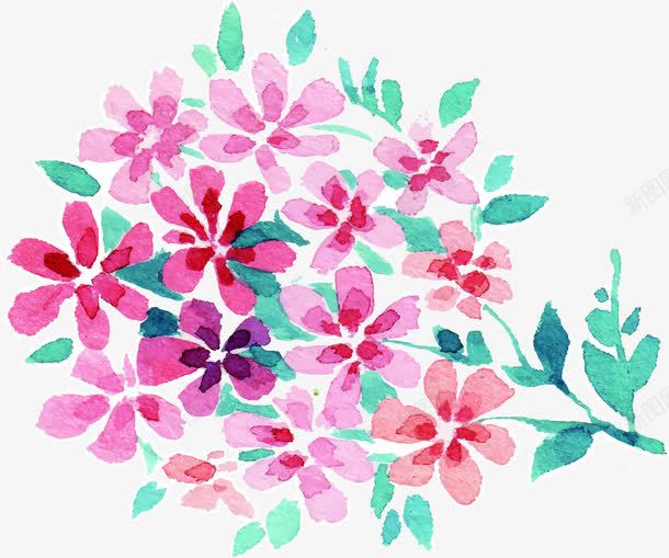 粉色卡通手绘花朵植物png免抠素材_新图网 https://ixintu.com 卡通 植物 粉色 花朵