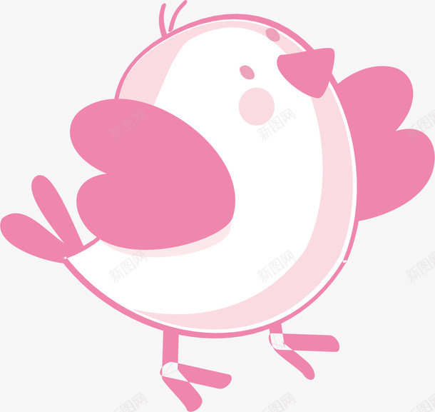 可爱粉色小鸡矢量图ai免抠素材_新图网 https://ixintu.com 创意 可爱 小鸡 彩色的 手绘的 简单 粉色 矢量图