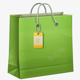 绿色的购物袋图标png_新图网 https://ixintu.com shopping 购物袋