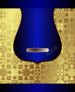 欧式复古印花金属质感提琴轮廓邀请函背景矢量图海报