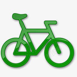 绿色线条自行车图标图标