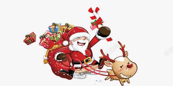 新年圣诞节圣诞老人雪橇png免抠素材_新图网 https://ixintu.com 圣诞老人 圣诞节 新年 雪橇