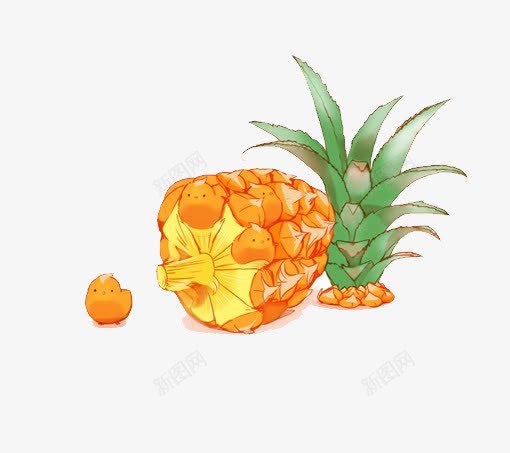 菠萝卡通装饰png免抠素材_新图网 https://ixintu.com 凤梨 水果 菠萝