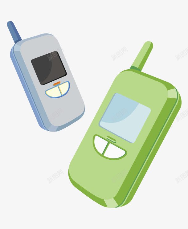 卡通手绘绿色翻盖手机png免抠素材_新图网 https://ixintu.com 卡通的通讯工具 手绘的手机 矢量的手机 绿色的手机 翻盖的手机
