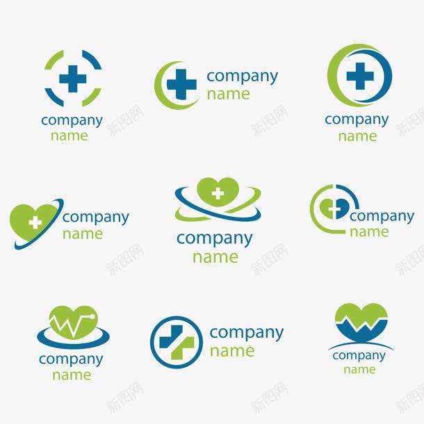 绿色和蓝色健康标志png免抠素材_新图网 https://ixintu.com 健康 医疗 标志 绿色 蓝色