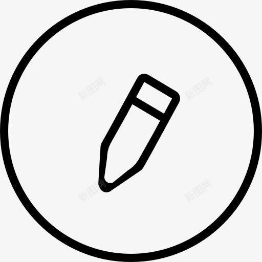编辑的铅笔轮廓圆形按钮图标png_新图网 https://ixintu.com 写 概述 版 界面 符号 编辑 编辑按钮 铅笔