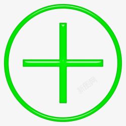 绿色手绘交叉十字架图标图标