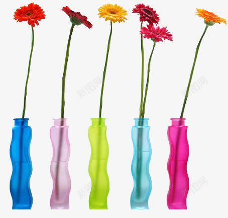 花瓶花朵png免抠素材_新图网 https://ixintu.com 彩色 花朵 花束 花瓶 鲜花