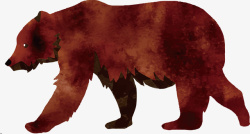 棕色大熊爬行棕熊矢量图高清图片