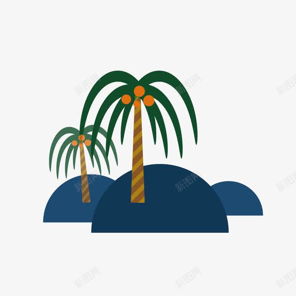 扁平化椰子树旅行png免抠素材_新图网 https://ixintu.com 扁平 旅游 旅行 树 植物 椰子树