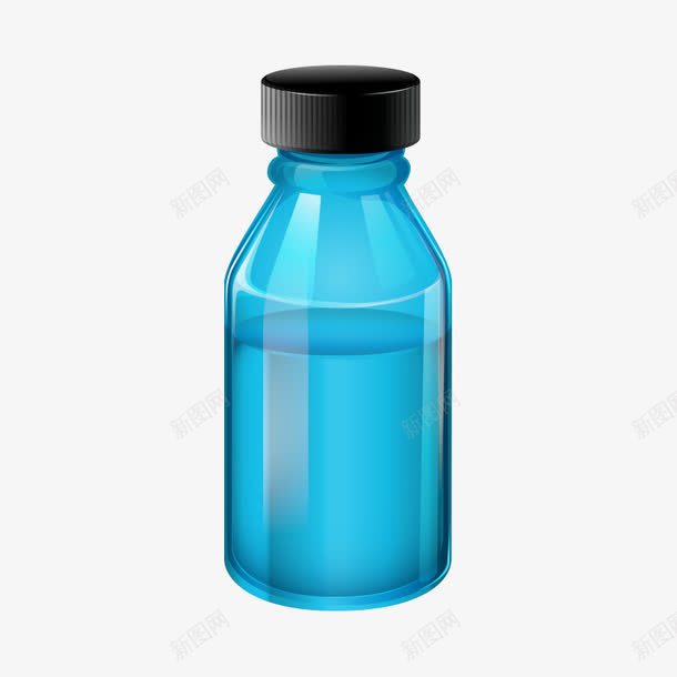 瓶子玻璃瓶png免抠素材_新图网 https://ixintu.com 包装 包装瓶 玻璃瓶 瓶子 瓶子设计 蓝色 设计