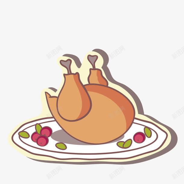 餐厅里的食物矢量图ai免抠素材_新图网 https://ixintu.com 手绘 用餐 矢量图 食物 鸡肉 鸡肉插画
