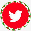 圣诞节社交媒体红色图标twitter图标
