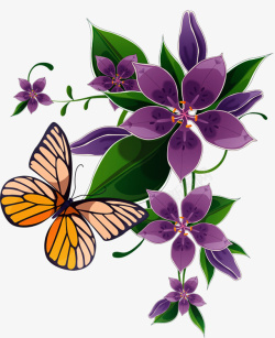 蝴蝶与花素材