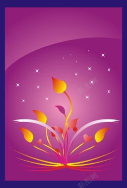 极简藤蔓向量紫色背景x横幅高清图片