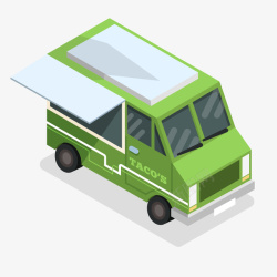 绿色餐车绿色的汽车矢量图高清图片