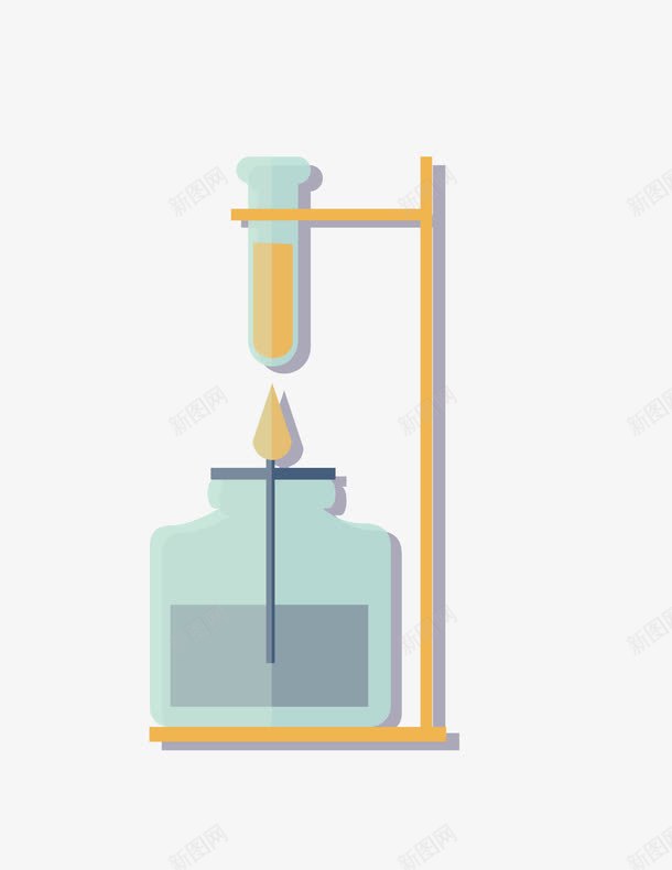 蓝色化学实验加热试管png免抠素材_新图网 https://ixintu.com 加热试管 化学实验 矢量实验 蓝色实验