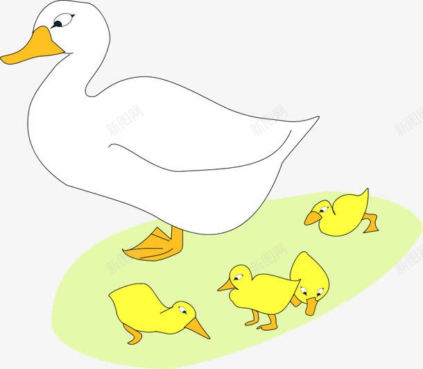 卡通的大鸭子和小鸭子png免抠素材_新图网 https://ixintu.com 卡通 卡通鸭子 白色的鸭子 鸭子