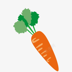 萝卜叶装饰卡通版胡萝卜蔬菜高清图片