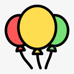彩色手绘气球元素矢量图素材