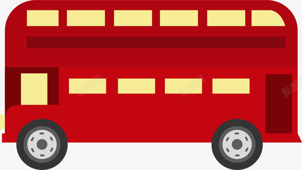红色卡通客车png免抠素材_新图网 https://ixintu.com 卡通 图案 客车 简约 红色 装饰图案 车辆
