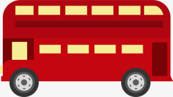 红色卡通客车素材