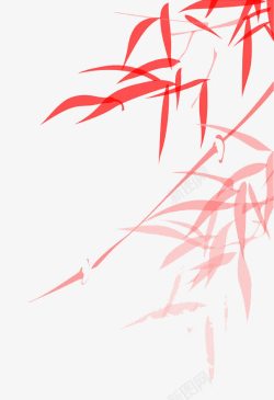 红色竹叶底纹素材