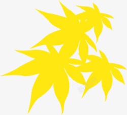 黄色手绘树叶金秋素材
