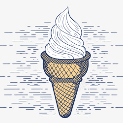 手绘冰淇凌插画矢量图素材