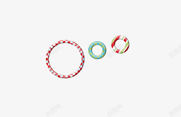 三个彩色橡皮圈png免抠素材_新图网 https://ixintu.com 三个 实物 彩色 橡皮圈