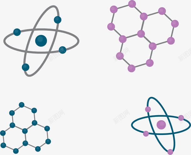 手绘分子png免抠素材_新图网 https://ixintu.com 分子 化学 手绘