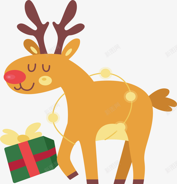 金色圣诞驯鹿矢量图ai免抠素材_新图网 https://ixintu.com 圣诞礼物 圣诞节 圣诞驯鹿 矢量png 金色驯鹿 驯鹿 矢量图