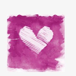 紫色水彩爱心心形背景装饰素素材