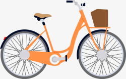 橙色简约自行车素材