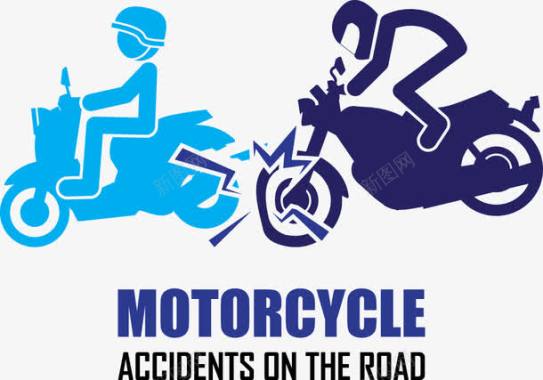 摩托车事故警示标识图标图标