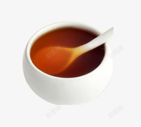 红糖水png免抠素材_新图网 https://ixintu.com 甜水 白色的勺子 碗中的红糖水 美味的红糖水