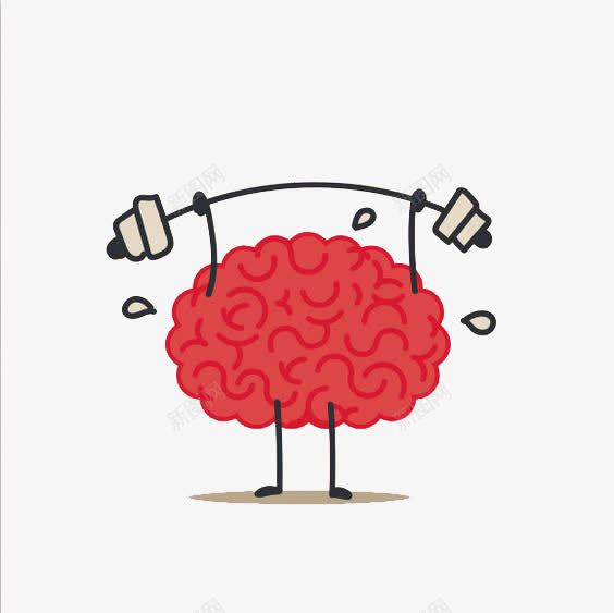 扁平化大脑png免抠素材_新图网 https://ixintu.com 举重 创意 大脑插画 红色大脑 脑浆 设计感