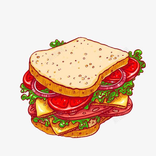 一个卡通的三明治png免抠素材_新图网 https://ixintu.com 三明治 创意 卡通 食物