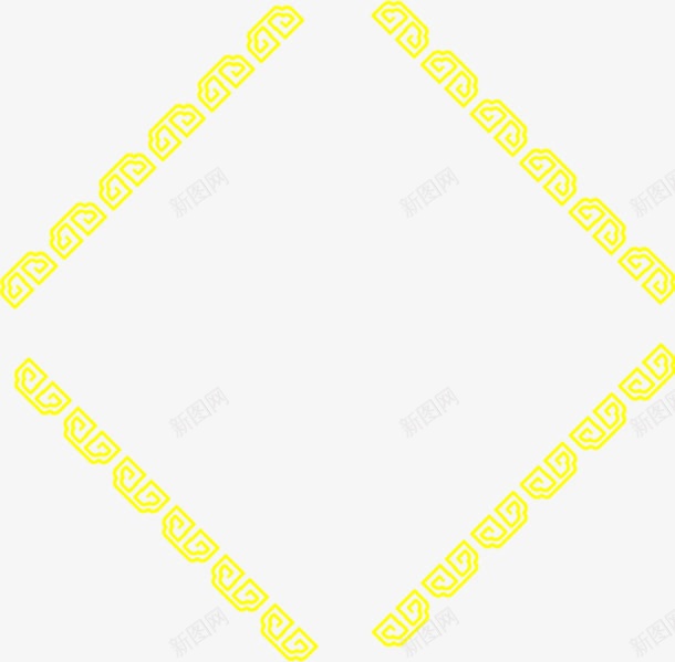 黄色手绘花纹线条装饰png免抠素材_新图网 https://ixintu.com 线条 花纹 装饰 黄色