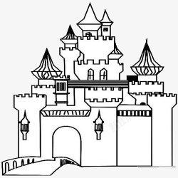 梦幻城堡简笔画素材