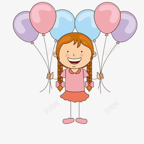 拿着气球的小女孩png免抠素材_新图网 https://ixintu.com 人物剪影 人物插画 卡通漫画 小女孩剪影 开心的小女孩 日常生活 气球