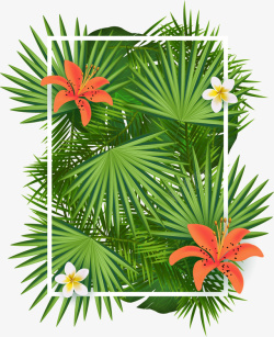 标注框温馨提示清新夏日花卉植物边框矢量图高清图片