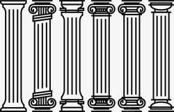 爱奥尼亚柱式简笔墙柱矢量图图标高清图片