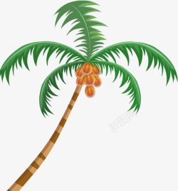 绿色植物活动海报卡通小清新椰子树素材
