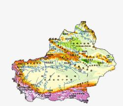 新疆地形地图素材