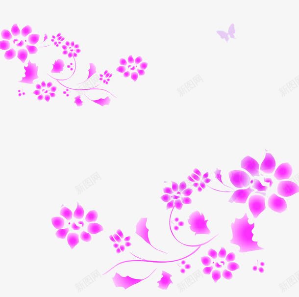 粉紫色花儿png免抠素材_新图网 https://ixintu.com 图案 花 花纹 花纹边款 设计
