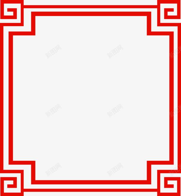 红色古风装饰框png免抠素材_新图网 https://ixintu.com 古风 红色 装饰