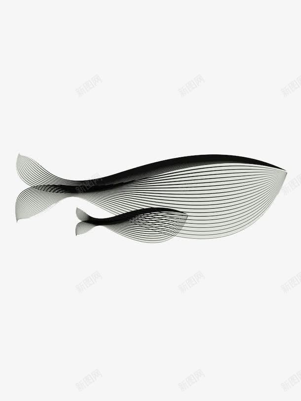 黑白线条鱼png免抠素材_新图网 https://ixintu.com 创意设计 图案设计 线条鱼 黑白