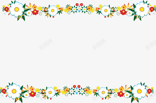 花卉边框矢量图ai免抠素材_新图网 https://ixintu.com 和纸素材 花朵 装饰花卉 边框 矢量图