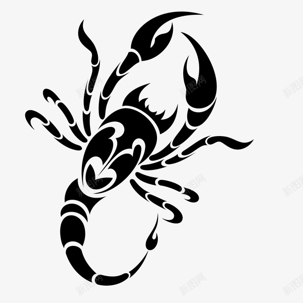 卡通手绘黑色蝎子图标png_新图网 https://ixintu.com 动漫动画 卡通手绘 爪子 绘画 蝎子 黑色